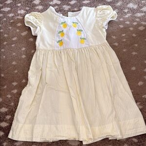 Yellow Lemon Appliqué Kids Dress